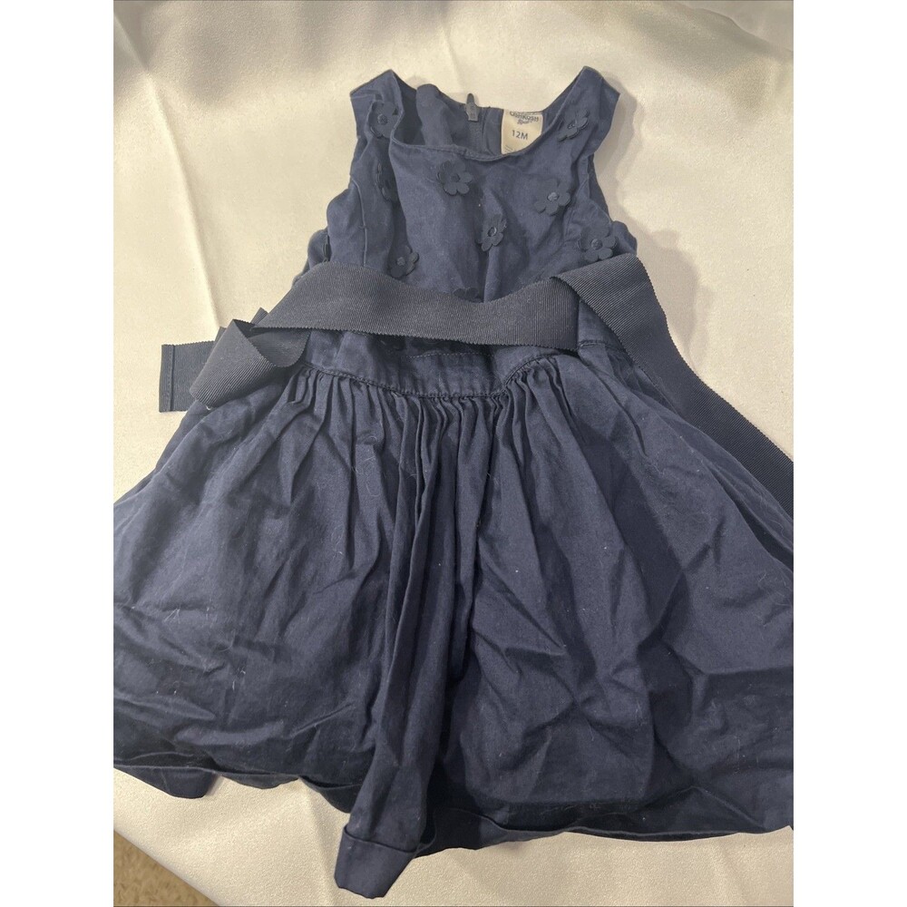 Carter's Dress Baby Girl 12M Navy Blue Party Wedding Special Occasion EUC